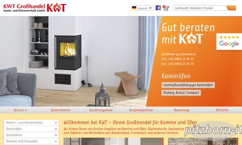 KWT Großhandel Kamin- und Wärmetechnik GmbH Webseite