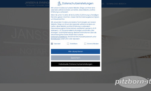 Rechtsanwaltskanzlei Janssen und Enninga Webseite